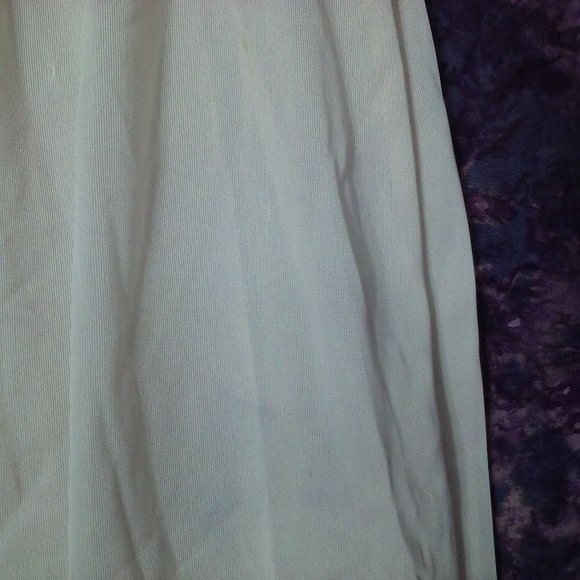 Vintage 60s Greenco Maid Long Half Slip-Skirt M(6) Lace Edge 15" Slit Cream Flaw - Picture 10 of 10